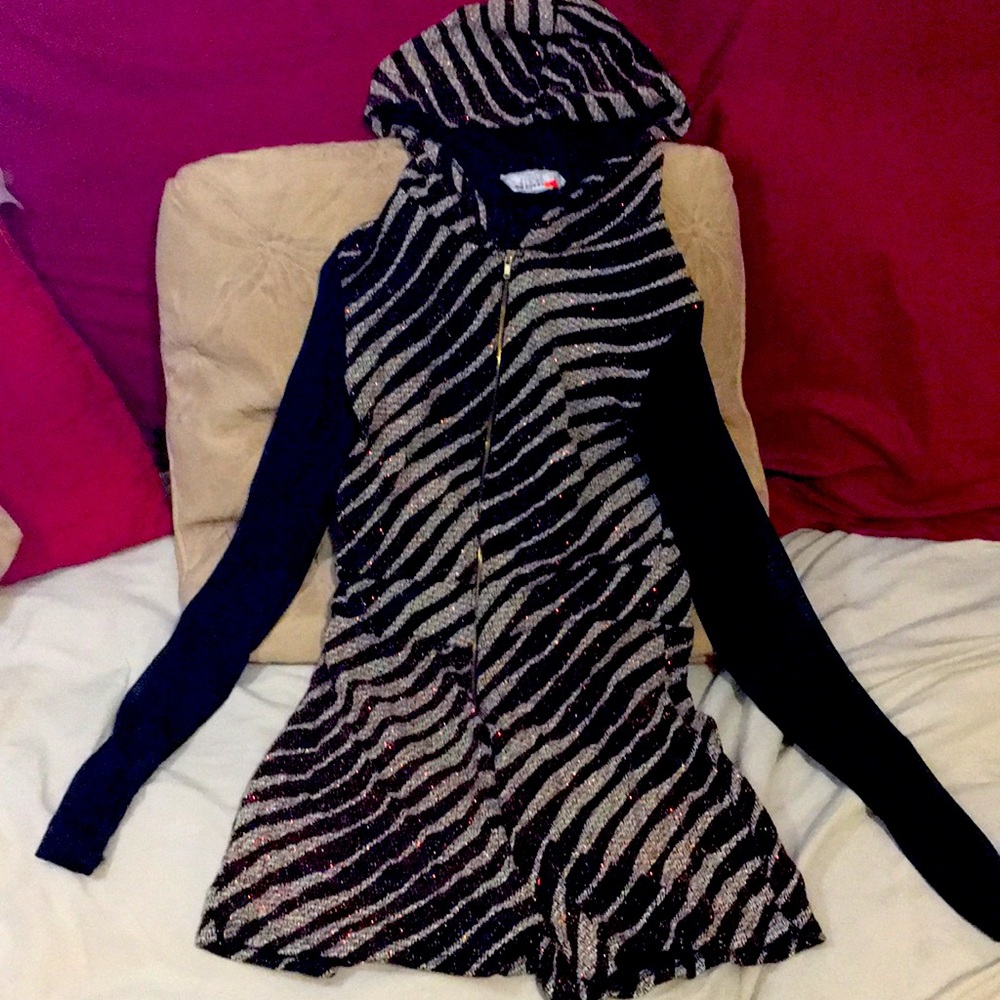 Hooded glitter romper